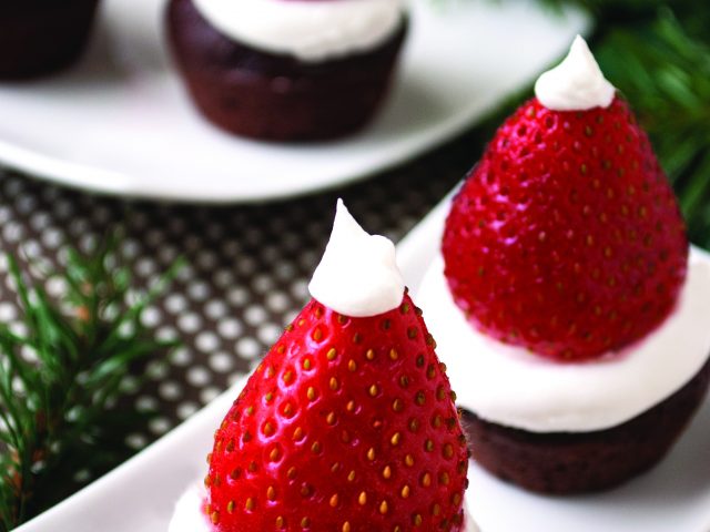 Santa Hat Brownies