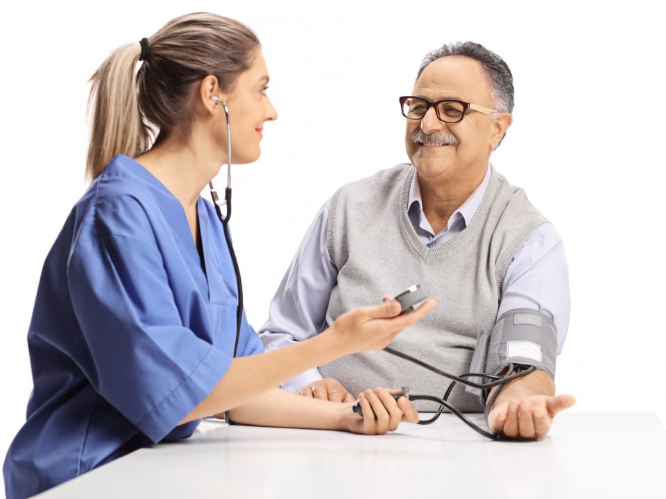 patient checking bp